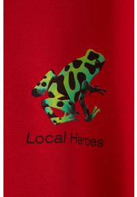 Local Heroes bluza męska kolor czerwony z kapturem z nadrukiem. Typ kołnierza: kaptur. Kolor: czerwony. Materiał: dzianina. Wzór: nadruk