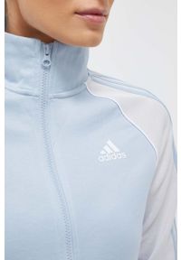 Adidas - adidas dres damski kolor niebieski. Kolor: niebieski. Materiał: dresówka #4