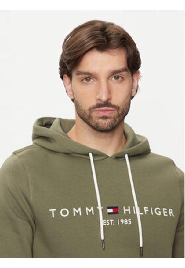 TOMMY HILFIGER - Tommy Hilfiger Bluza Logo MW0MW11599 Zielony Regular Fit. Kolor: zielony. Materiał: bawełna, syntetyk