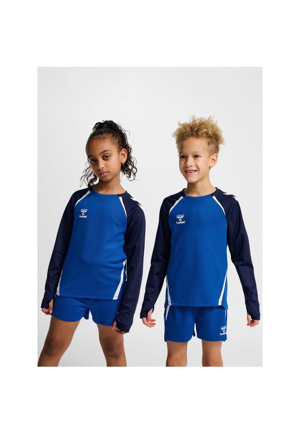 Dziecięcy dżersej z długim rękawem Hummel Lead 2.0. Kolor: niebieski. Materiał: jersey. Długość rękawa: długi rękaw. Długość: długie