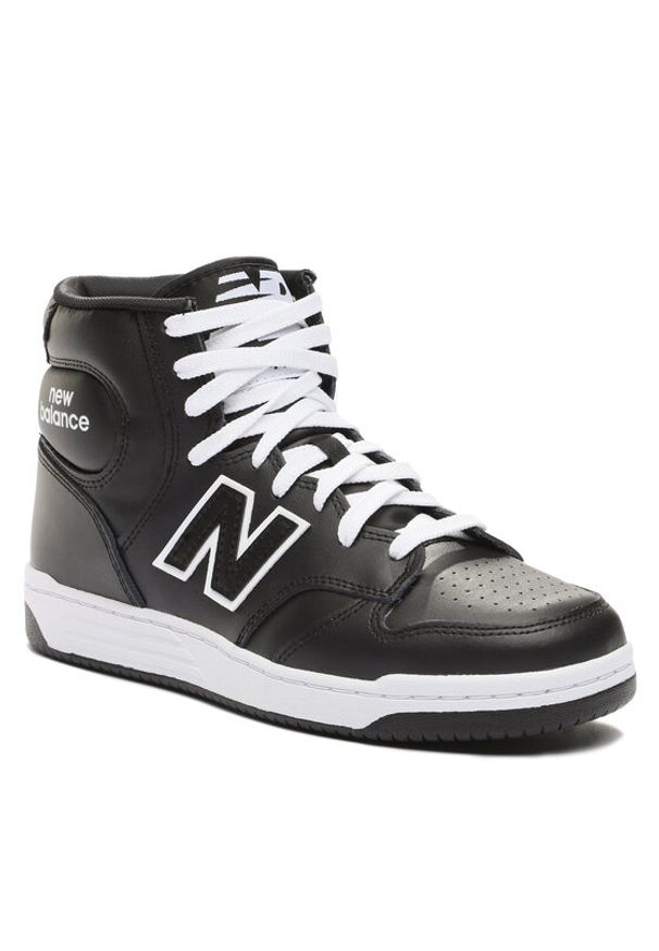 New Balance Sneakersy BB480COB Czarny. Kolor: biały, czarny. Materiał: skóra