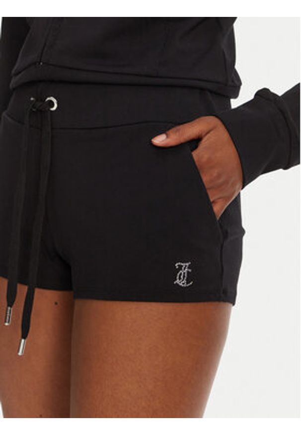 Juicy Couture Szorty sportowe JCWHS125312 Czarny Loose Fit. Kolor: czarny. Materiał: bawełna