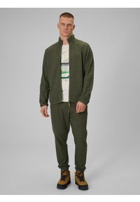 4f - 4F Spodnie dresowe joggery męskie - khaki XXL. Kolor: oliwkowy, brązowy, wielokolorowy. Materiał: dresówka. Wzór: gładki #1