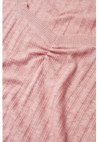 mango - Mango longsleeve Berta damski kolor różowy. Kolor: różowy. Materiał: dzianina. Długość rękawa: długi rękaw #2