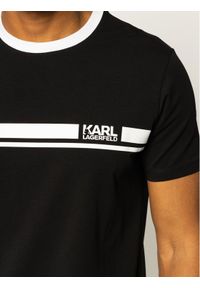 Karl Lagerfeld - KARL LAGERFELD T-Shirt Crewneck 755020 501221 Czarny Regular Fit. Typ kołnierza: dekolt w karo. Kolor: czarny #4