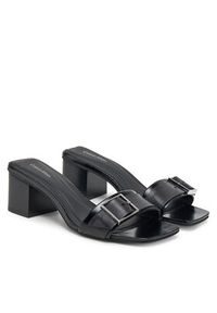Calvin Klein Klapki Heel Mule 50 W/Buckle - Lth HW0HW02478 Czarny. Kolor: czarny. Materiał: skóra
