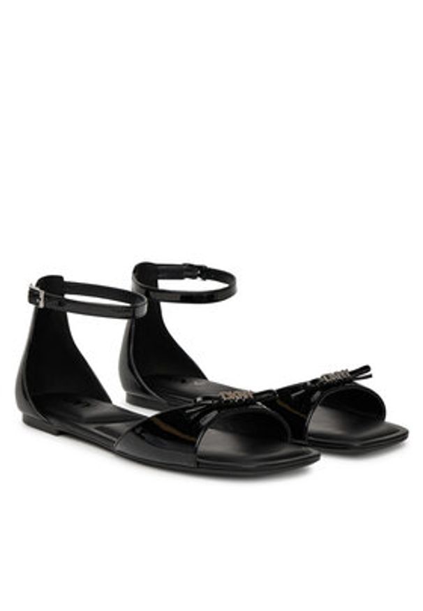DKNY Sandały Dazey Flat Ankle Strap K1599651 Czarny. Kolor: czarny. Materiał: skóra
