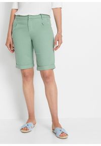 bonprix - Bermudy ze stretchem. Kolor: zielony. Sezon: lato #1