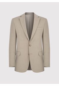 Pako Lorente - PAKO LORENTE – Beżowa marynarka garniturowa. Kolor: beżowy. Materiał: poliester, elastan, wiskoza. Wzór: gładki. Styl: młodzieżowy #8