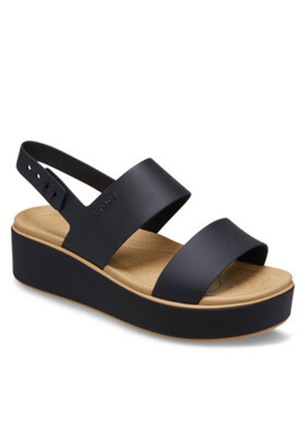 Crocs Sandały Brooklyn Matte Wrap Low Wedge 211802 Czarny. Kolor: czarny