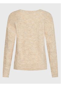 Cream Sweter Cabin 10610399 Beżowy Regular Fit. Kolor: beżowy. Materiał: syntetyk