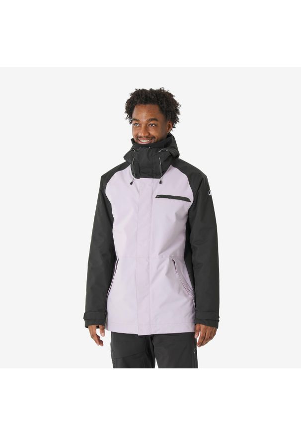 DREAMSCAPE - Kurtka narciarska i snowboardowa męska Quechua 500 Long. Kolor: fioletowy, wielokolorowy, czarny. Materiał: materiał. Sezon: zima. Sport: narciarstwo, snowboard