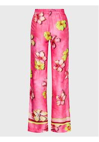 Ermanno Firenze Spodnie materiałowe D42EP054EB9 Różowy Regular Fit. Kolor: różowy. Materiał: materiał, wiskoza #3