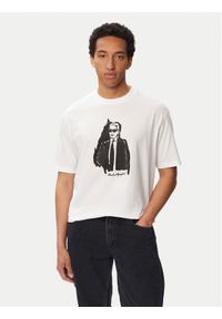 Karl Lagerfeld - KARL LAGERFELD T-Shirt 755143 563225 Biały Regular Fit. Typ kołnierza: dekolt w karo. Kolor: biały. Materiał: bawełna #1