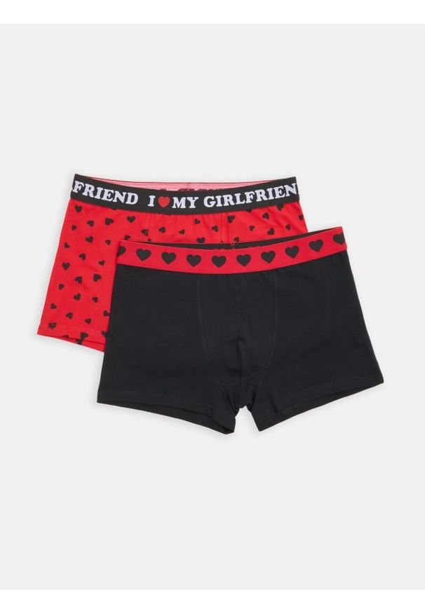 Sinsay - Bokserki classic z napisem 2 pack - wielobarwny. Wzór: napisy