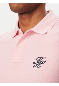 TOMMY HILFIGER - Tommy Hilfiger Polo MW0MW43046 Różowy Regular Fit. Typ kołnierza: polo. Kolor: różowy. Materiał: bawełna #5