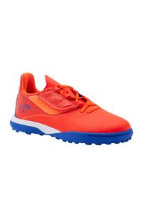 KIPSTA - Buty do piłki nożnej dla dzieci Kipsta Viralto I Easy Turf na rzepy. Zapięcie: rzepy. Kolor: pomarańczowy, czerwony, wielokolorowy, niebieski. Materiał: kauczuk. Szerokość cholewki: normalna #1