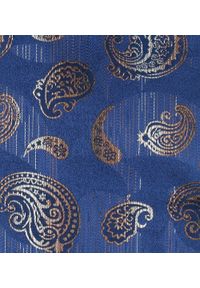 Mucha Męska w Zestawie z Poszetką - Alties - Niebieska, w Paisley. Kolor: niebieski. Wzór: paisley. Styl: elegancki, sportowy #4