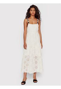 Desigual Sukienka letnia Leah 22SWVW05 Biały Regular Fit. Kolor: biały. Materiał: bawełna. Sezon: lato