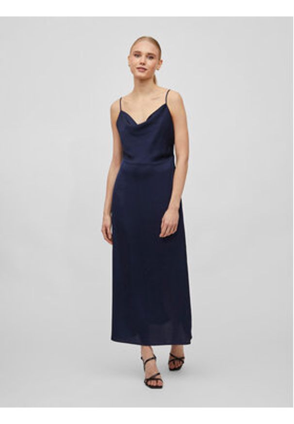 Vila Sukienka koktajlowa Ravenna 14085601 Granatowy Regular Fit. Kolor: niebieski. Materiał: syntetyk. Styl: wizytowy