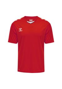 Koszulka piłkarska z krótkim rękawem męska Hummel Core XK Poly Jersey S/S. Kolor: czerwony, wielokolorowy, różowy. Materiał: jersey. Długość rękawa: krótki rękaw. Długość: krótkie. Sport: piłka nożna #1