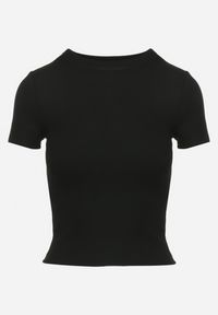 Born2be - Czarny Bawełniany T-shirt Elastyczny Lireanne. Kolor: czarny. Materiał: bawełna #5