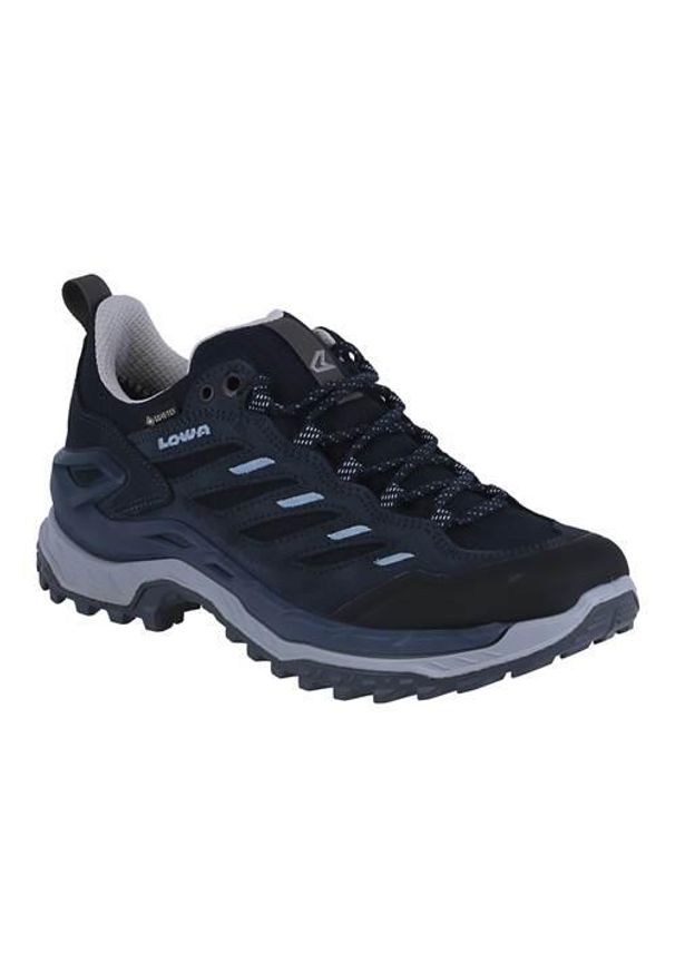 Buty trekkingowe damskie Lowa Innovo Low Gtx. Kolor: niebieski, wielokolorowy. Materiał: tkanina, zamsz. Szerokość cholewki: normalna. Styl: sportowy