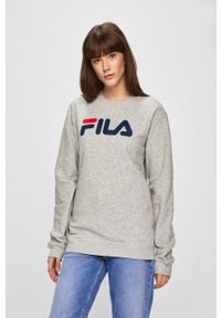 Fila - Bluza. Okazja: na co dzień. Typ kołnierza: bez kaptura. Kolor: szary. Materiał: bawełna, poliester, materiał, dzianina. Wzór: nadruk. Styl: casual #3