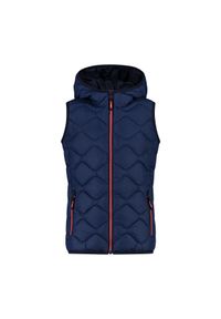 Bezrękawnik z kapturem dla dziewczynki CMP. Typ kołnierza: kaptur. Kolor: niebieski. Materiał: puch. Długość rękawa: bez rękawów #1