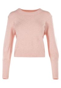 Born2be - Jasnoróżowy Sweter Zaurg. Kolor: różowy. Materiał: jeans, prążkowany, skóra. Styl: elegancki #5