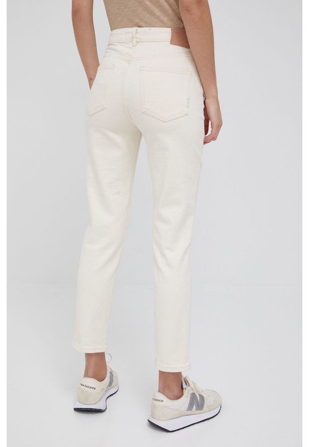 Scotch & Soda jeansy High Five damskie high waist. Stan: podwyższony. Kolor: beżowy