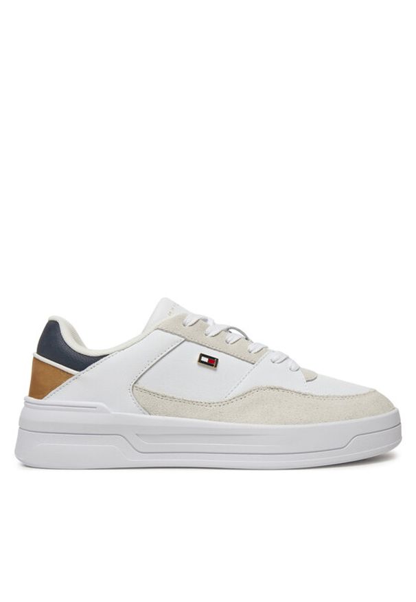 TOMMY HILFIGER - Tommy Hilfiger Sneakersy Essent Basket FW0FW08615 Biały. Kolor: biały. Materiał: skóra