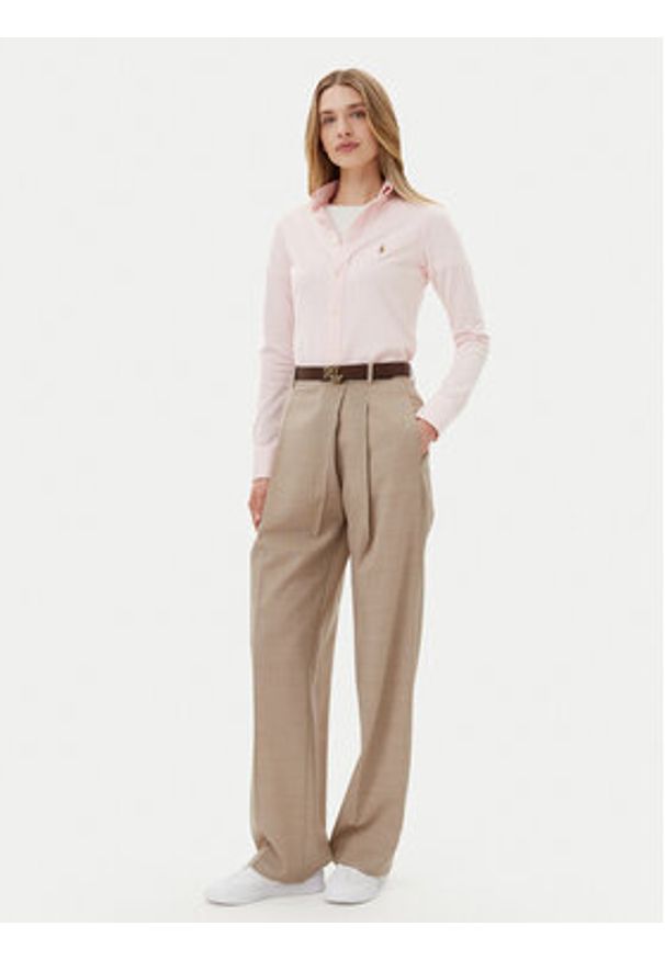 Polo Ralph Lauren Koszula 211924258018 Różowy Slim Fit. Typ kołnierza: polo. Kolor: różowy. Materiał: bawełna