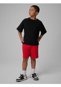 4f - 4F Spodenki dresowe chłopięce - czerwone 158 (12-13 lat). Okazja: na co dzień. Kolor: czerwony. Materiał: dresówka. Długość: krótkie. Sezon: lato. Styl: casual #1