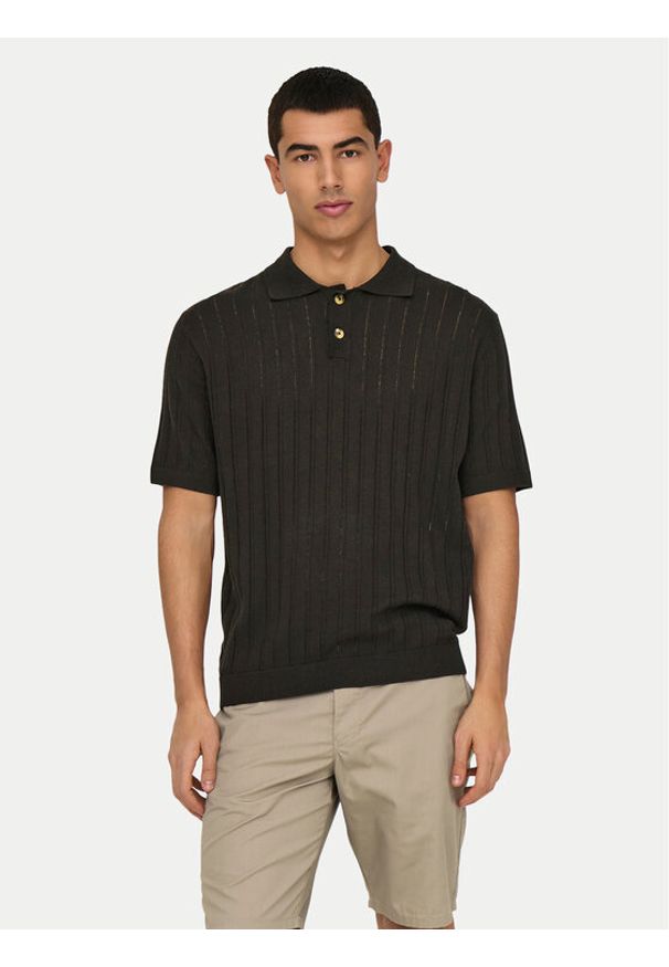 Only & Sons Polo Kent 22033463 Brązowy Regular Fit. Typ kołnierza: kołnierzyk klasyczny, polo. Kolor: brązowy. Materiał: bawełna, syntetyk