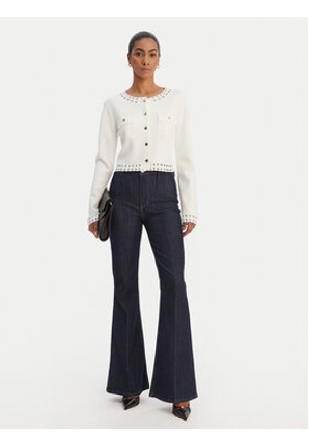 Fracomina Kardigan FR26ST8010K52401 Écru Regular Fit. Kolor: kremowy. Materiał: wiskoza, syntetyk