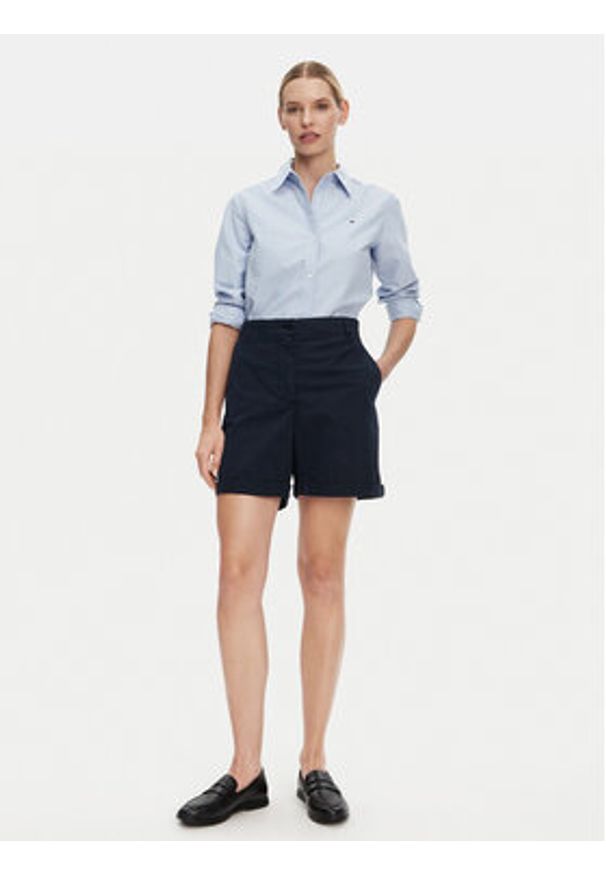 TOMMY HILFIGER - Tommy Hilfiger Szorty materiałowe WW0WW42457 Granatowy Regular Fit. Kolor: niebieski. Materiał: bawełna