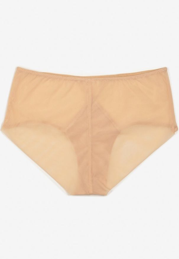 Born2be - Beżowe Majtki Figi z Siateczki Nasara. Kolor: beżowy