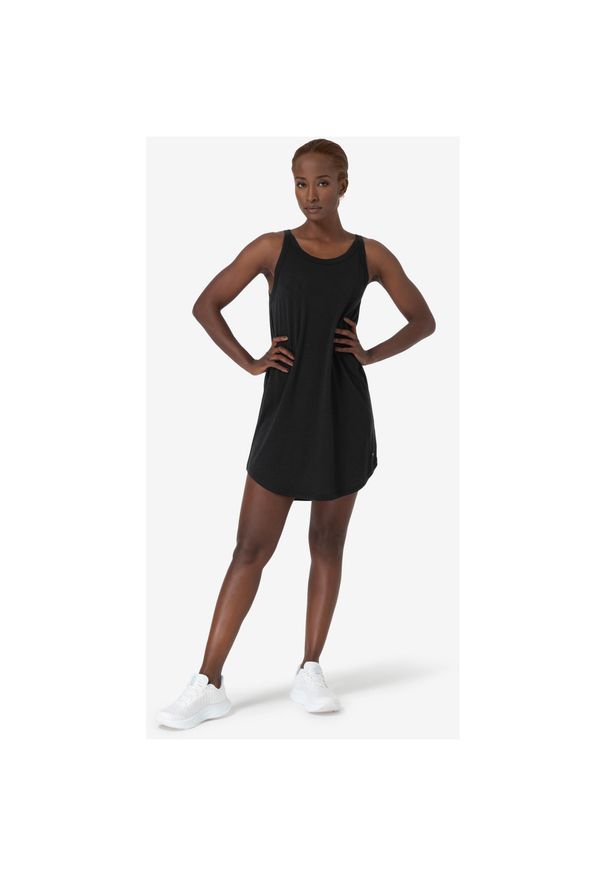Sukienka bez rękawów damska SUPER.NATURAL Relax Dress. Kolor: czarny. Długość rękawa: bez rękawów