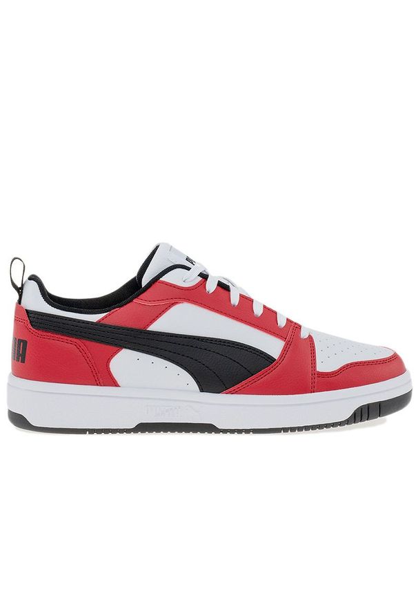 Buty Puma Rebound V6 39232817 - multikolor. Zapięcie: pasek. Kolor: wielokolorowy. Materiał: materiał, skóra, syntetyk, guma. Szerokość cholewki: normalna. Wzór: paski