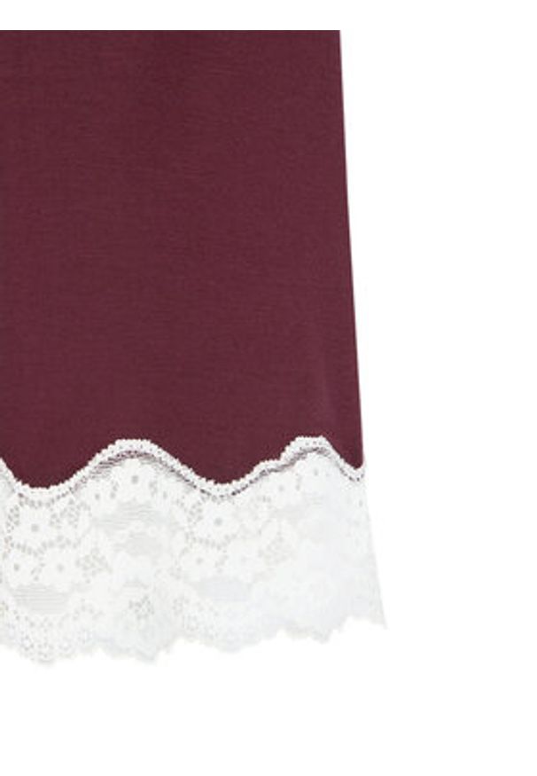 United Colors of Benetton - United Colors Of Benetton Koszulka piżamowa 3Z123M07X Bordowy Regular Fit. Kolor: czerwony. Materiał: wiskoza