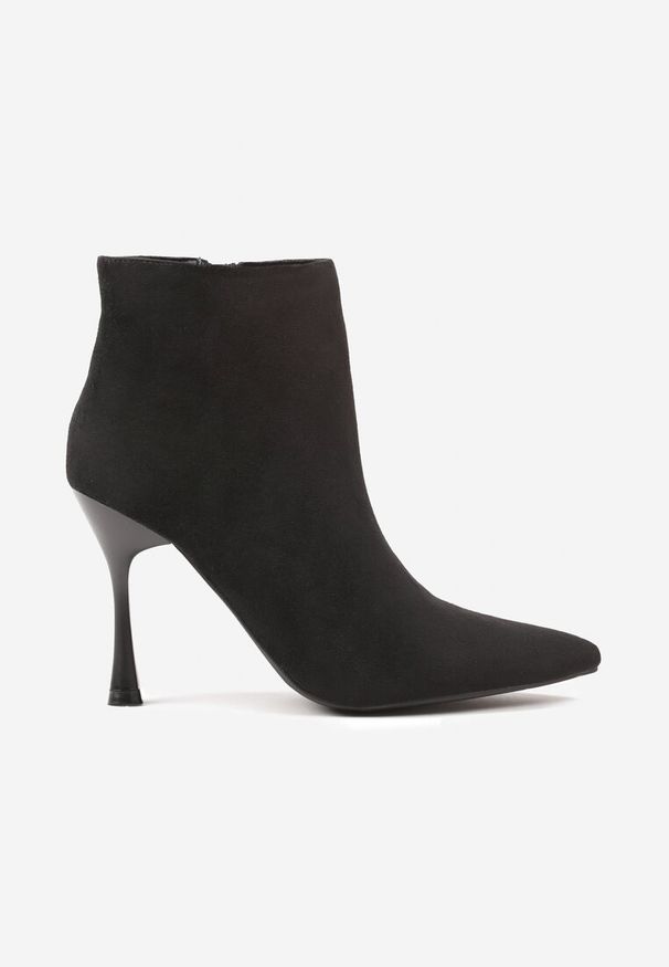 Renee - Czarne Botki na Szpilce Vices w Klasycznym Stylu Tikolisse. Okazja: na co dzień. Kolor: czarny. Materiał: jeans, skóra. Obcas: na szpilce. Styl: klasyczny