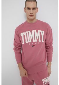 Tommy Jeans Bluza DM0DM12545.PPYY męska kolor różowy z aplikacją. Kolor: różowy. Materiał: bawełna. Wzór: aplikacja #5