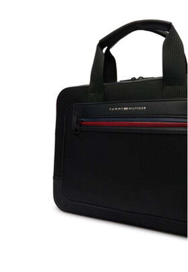 TOMMY HILFIGER - Tommy Hilfiger Torba na laptopa Th Foundation Computer Bag AM0AM14158 Czarny. Kolor: czarny. Materiał: skóra