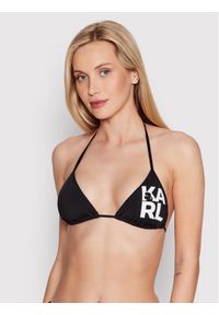 Karl Lagerfeld - KARL LAGERFELD Góra od bikini Printed Logo KL22WTP01 Czarny. Kolor: czarny. Materiał: syntetyk