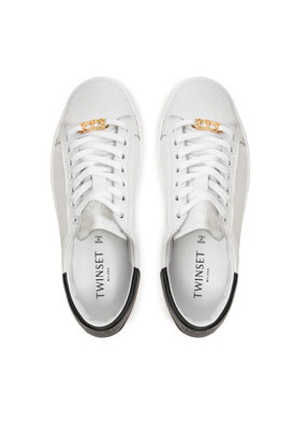 TwinSet - TWINSET Sneakersy 242TCP012 Biały. Kolor: biały. Materiał: skóra