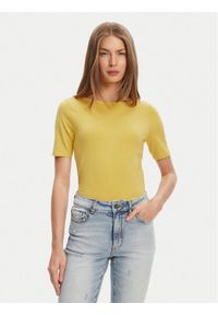United Colors of Benetton - United Colors Of Benetton T-Shirt 3FJHD109K Żółty Slim Fit. Kolor: żółty. Materiał: bawełna #1