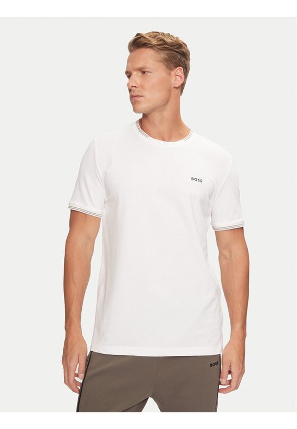 BOSS - Boss T-Shirt Taul 50521245 Écru Regular Fit. Materiał: bawełna