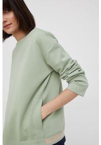 Geox bluza damska kolor zielony gładka. Kolor: zielony. Materiał: dzianina, włókno. Długość rękawa: długi rękaw. Długość: długie. Wzór: gładki