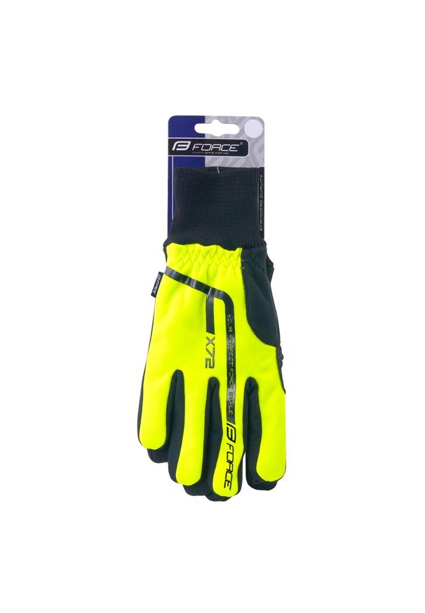 FORCE - Rękawiczki rowerowe zimowe dla dorosłych Force X72. Kolor: żółty. Sezon: zima